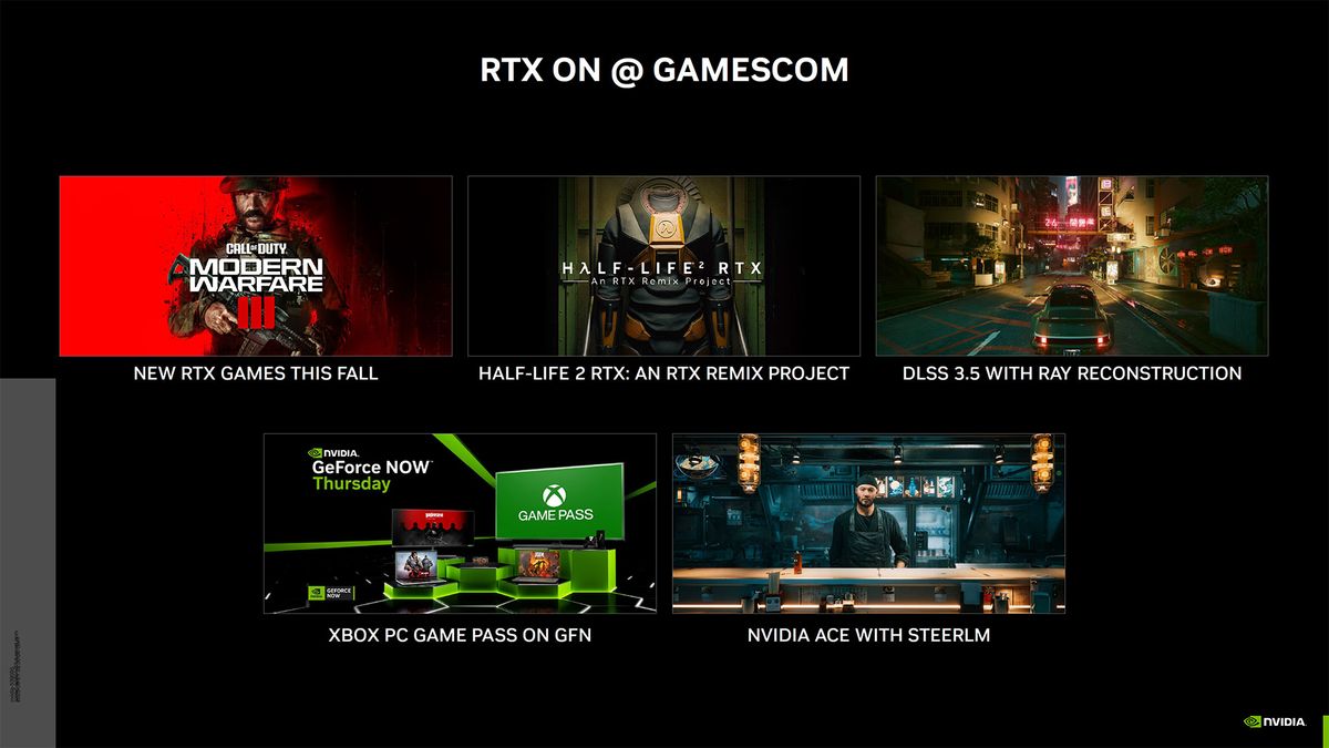 Nvidia Gamescom 2023 slide deck: DLSS 3.5 and more