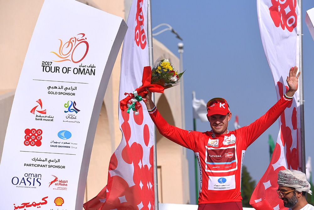 Alexander Kristoff (Katusha-Alpecin) is the first leader of the Tour of Oman