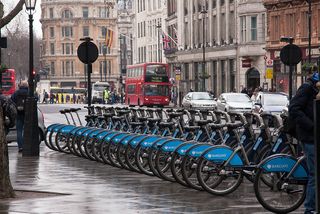 Boris Bikes parked in London