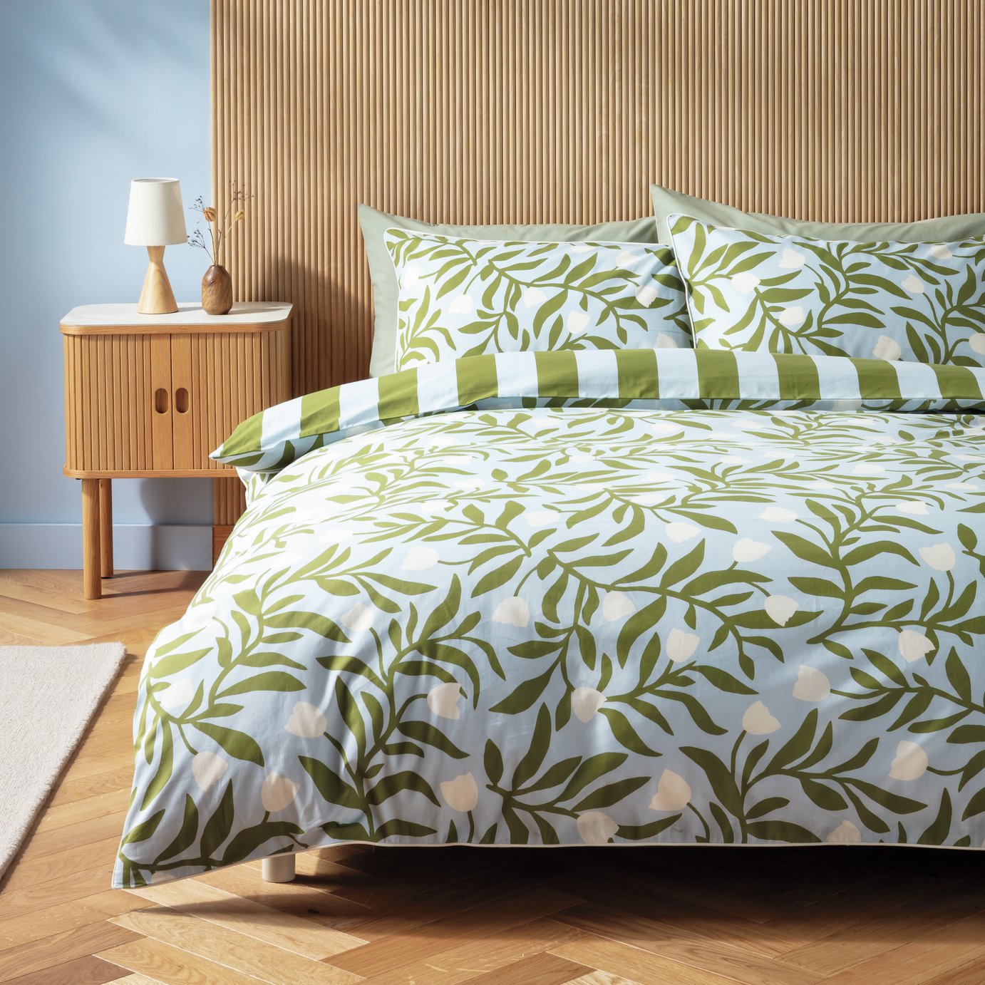 Habitat X Scion Odette Cotton Floral Blue Bedding Set-Single