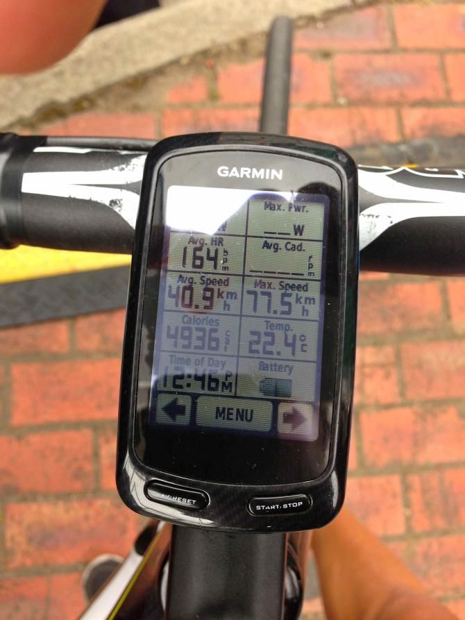 Damien Howson's Garmin statistics from the U23 road race. The heart rate data displayed wasn't from Howson as he didn't wear a heart rate strap