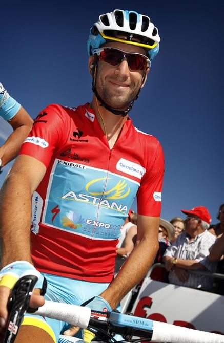 Vincenzo Nibali settling into his position of race leader for the long haul.