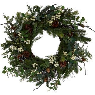 60cm Pre Lit Ultimate Pinecone Wreath