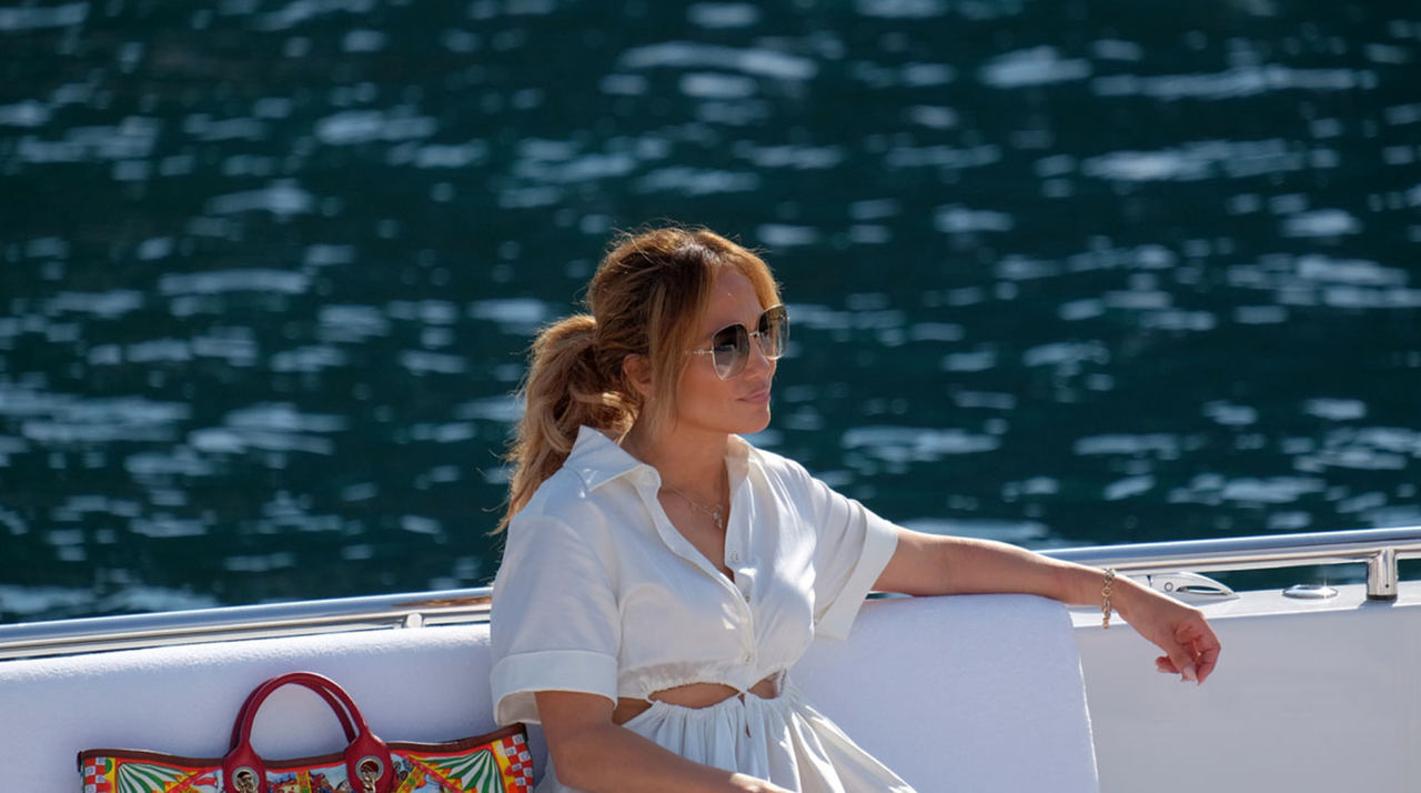 Jennifer Lopez is seen on July 31, 2021 in Portofino, Italy