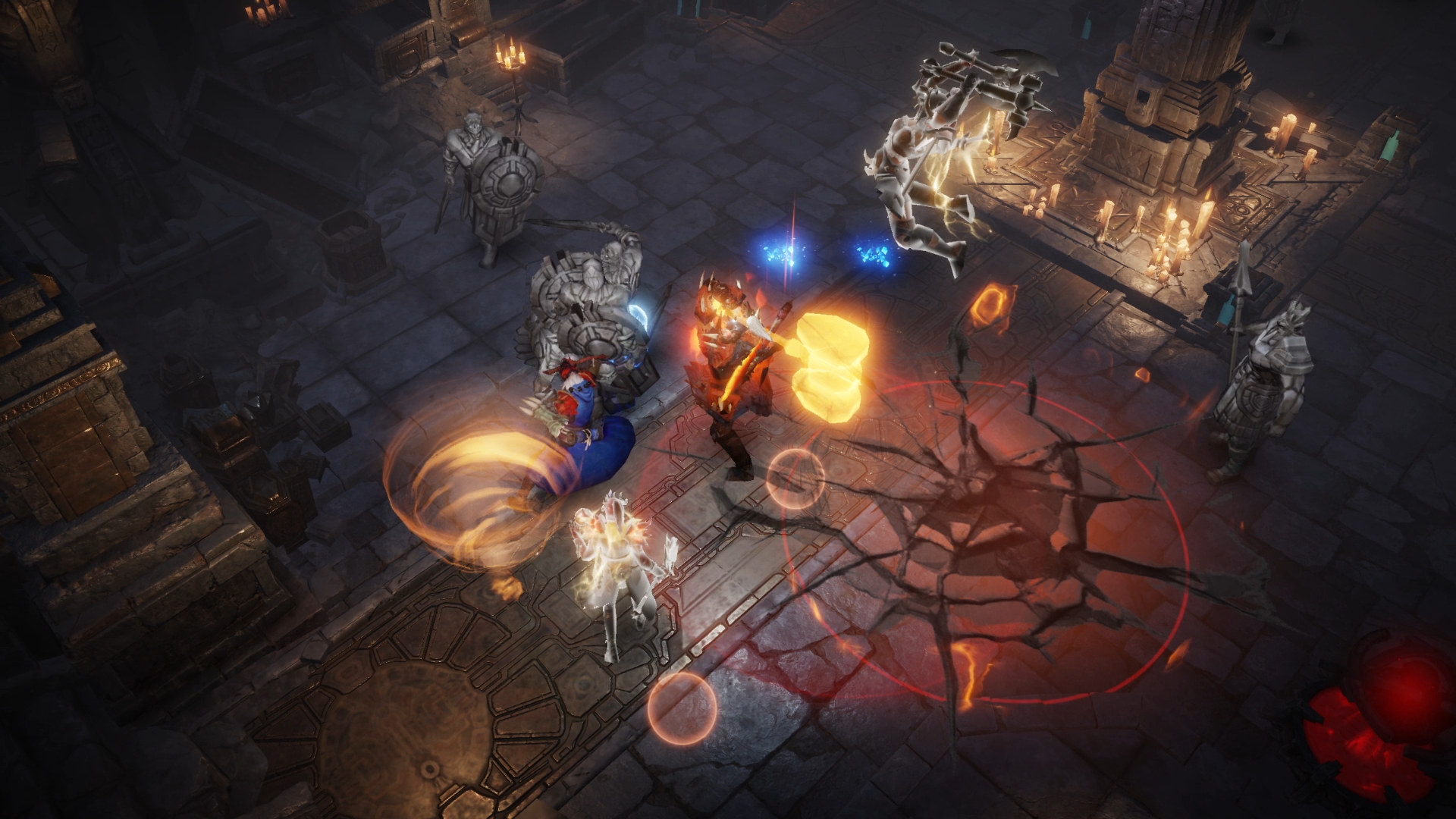 A Barbarian leaping into the air in Diablo Immortal