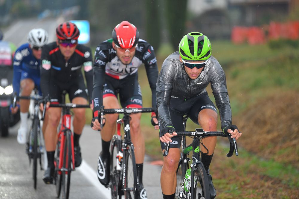 Mikkel Frolich Honore, Filippo Ganna, Joey Rosskopf and Matteo Sobrero in the Gran Piemonte breakaway
