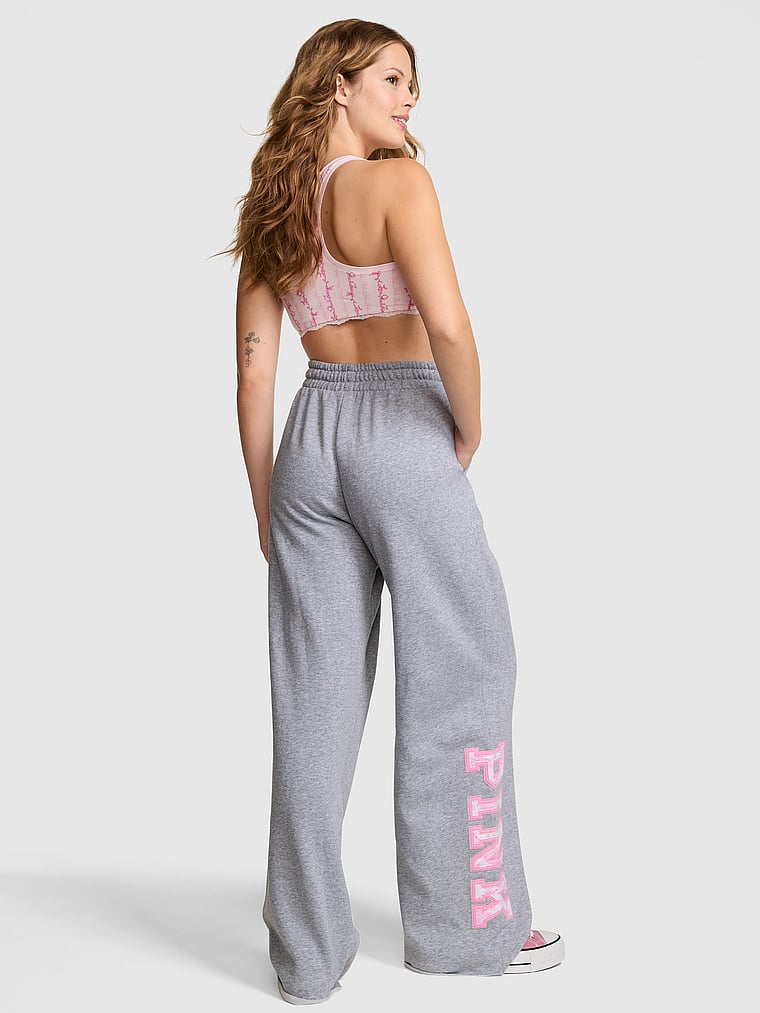 Pink X Loveshackfancy Wide-Leg Sweatpants