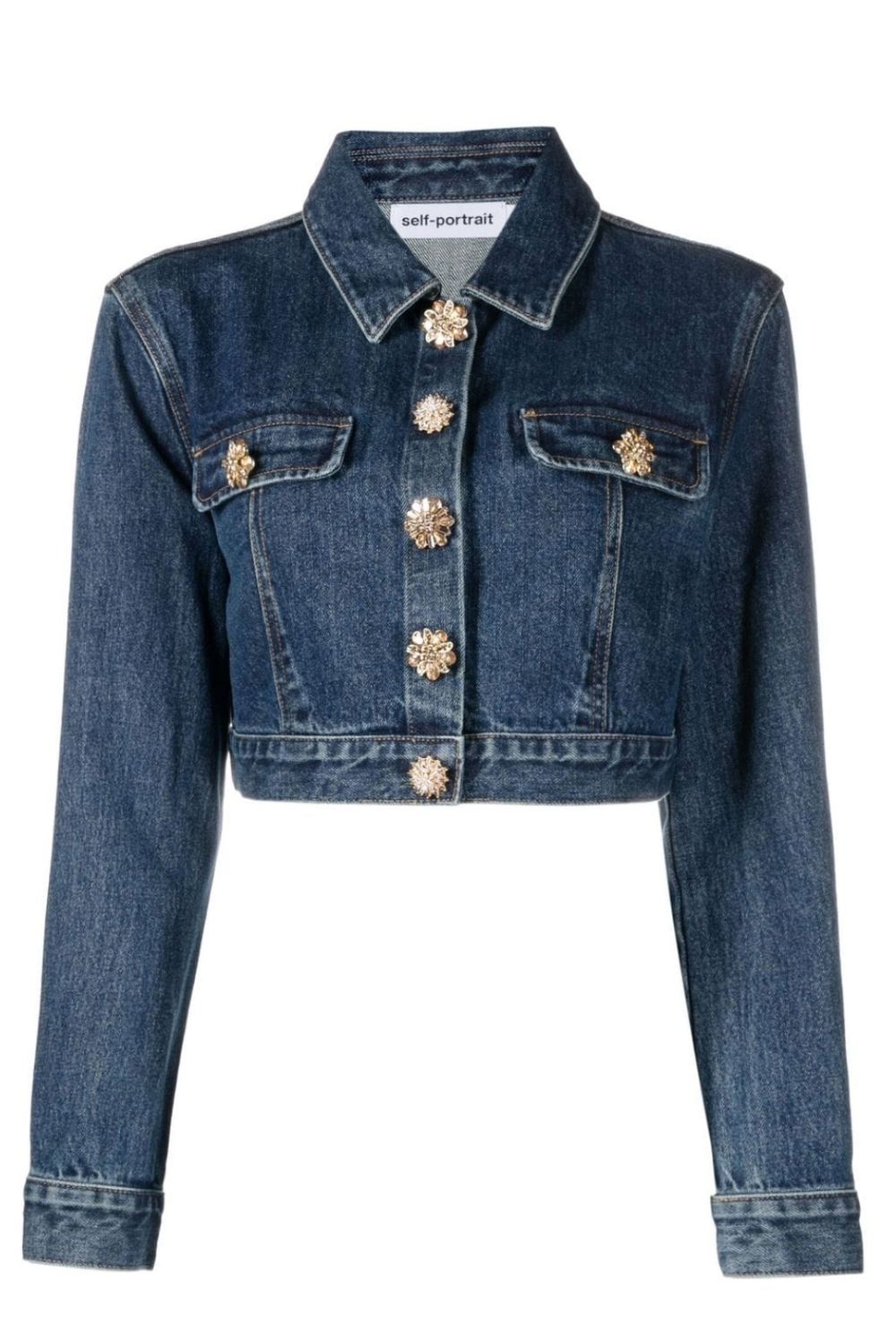 Self Portrait Denim Jacket With Buttons