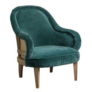 armchair in green velvet
