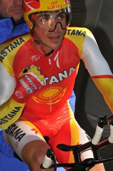 Alberto Contador (Astana) on the start ramp
