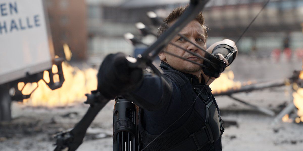 Jeremy Renner as Hawkeye in Captain America: Civil War