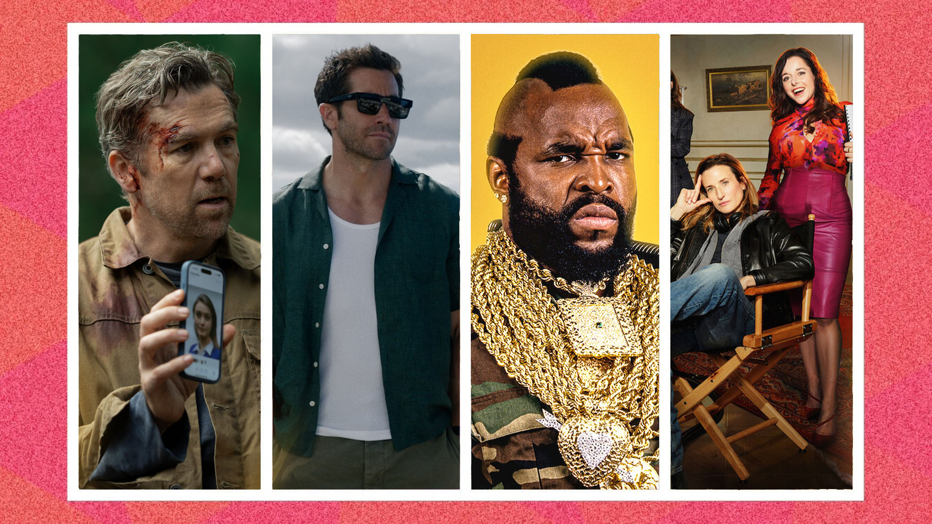 Four screengrabs from TV shows and films. 