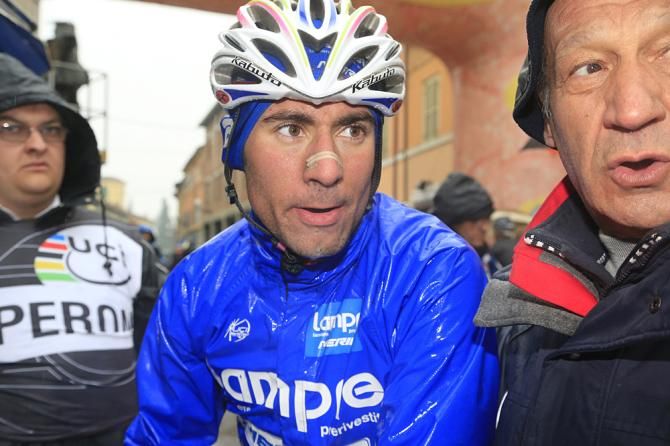 Diego Ulissi (Lampre-Merida) soaked to the core