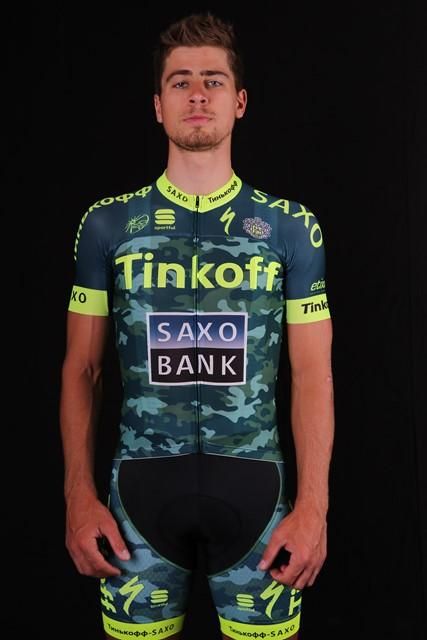Peter Sagan wears the Tinkoff-Saxo training kit