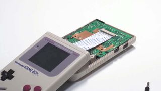 image showing a GameBoy mod with a new PCB inside it