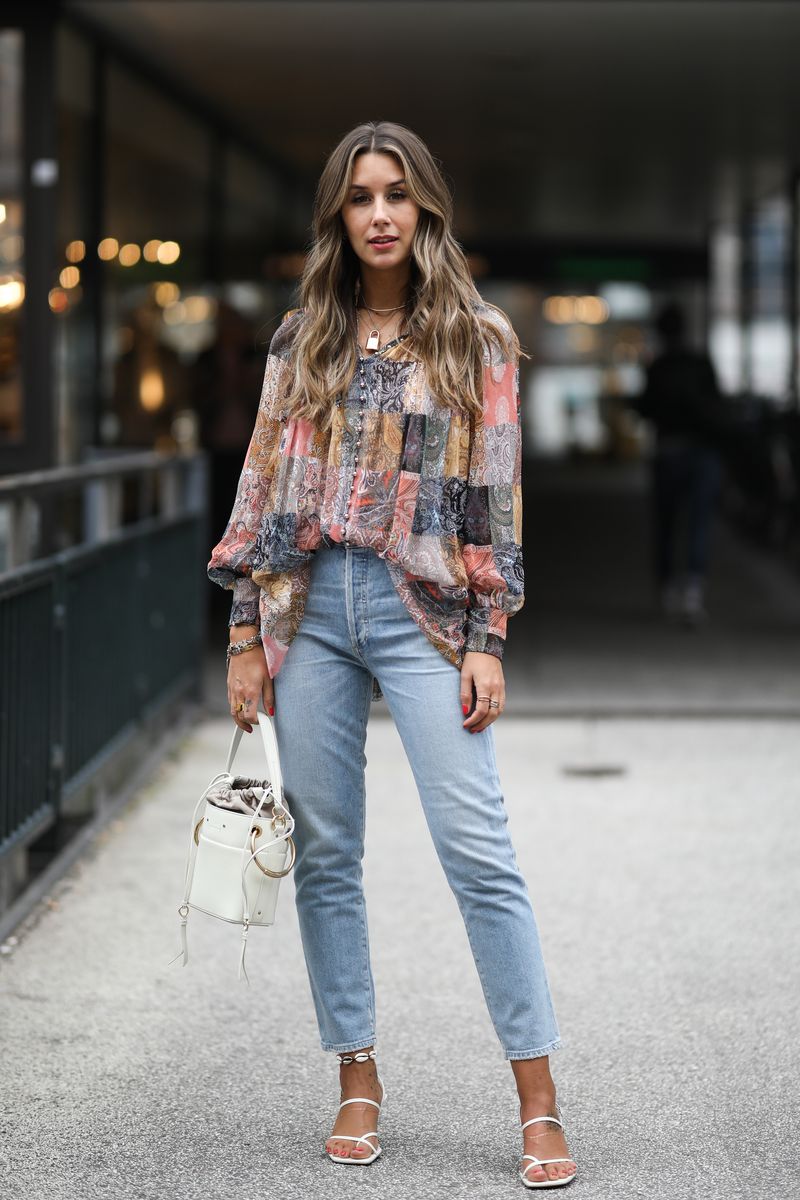 A Patchwork Blouse With Jeans