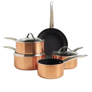 John Lewis Aluminium Non-Stick Pan Set, 5 Piece, Copper