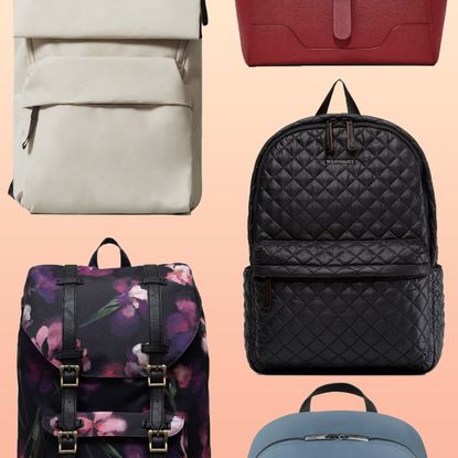 selection of laptop backpacks for women including madewell and everlane