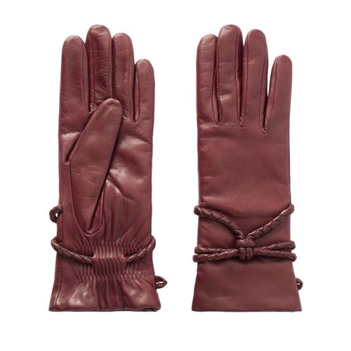 Agnelle Braid-Detailed Leather Gloves