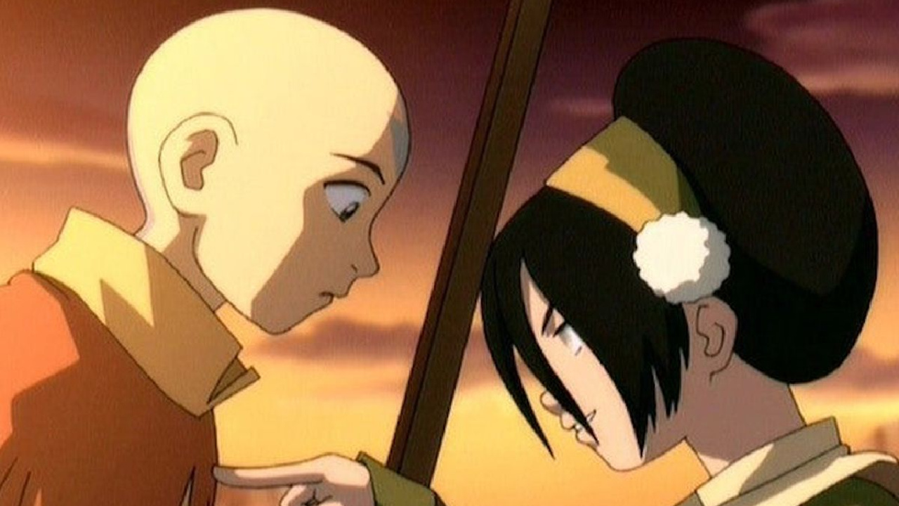 Aang and Toph in Avatar: The Last Airbender.