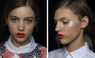A bright pop of colour on the models' lips