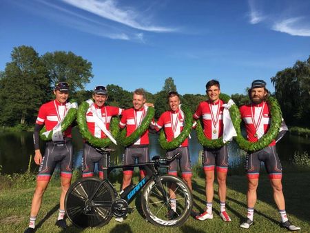 One of the time trial bikes stolen from the Giant-Castelli team