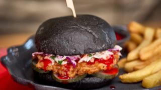 blood orange chicken sandwich from Epic Universe