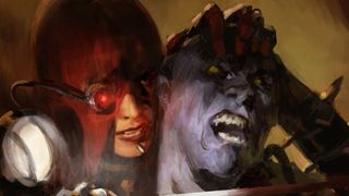 Kibellah holds a blade to an enemy's throat