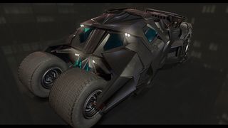 A shot of Monolith's take on the Batmobile from its cancelled Batman game.