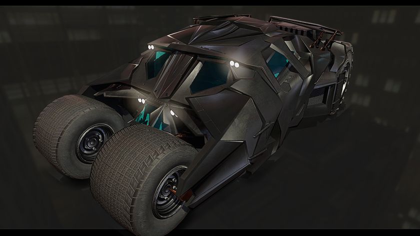 A shot of Monolith&#039;s take on the Batmobile from its cancelled Batman game.