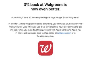 Apple Card 3% Daily Cash with physical Apple Card at Walgreens