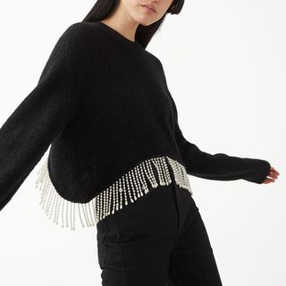 pearl fringed sweater