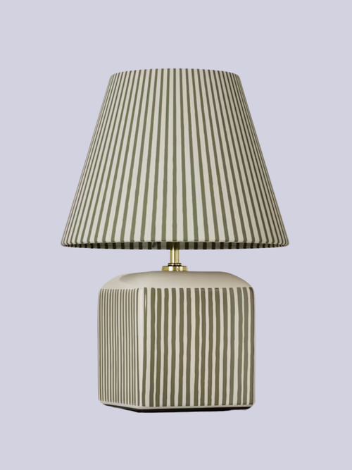 Joshua Ceramic Striped Rechargeable Table Lamp