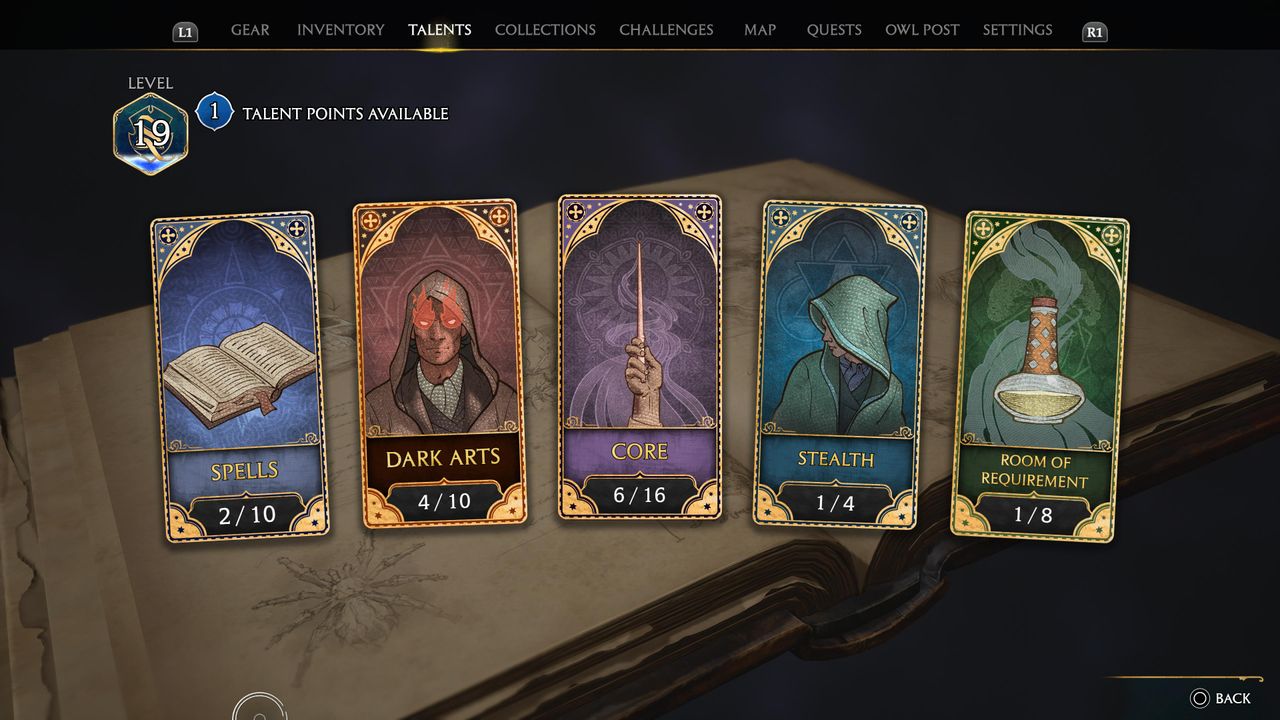 hogwarts legacy talent skills screen