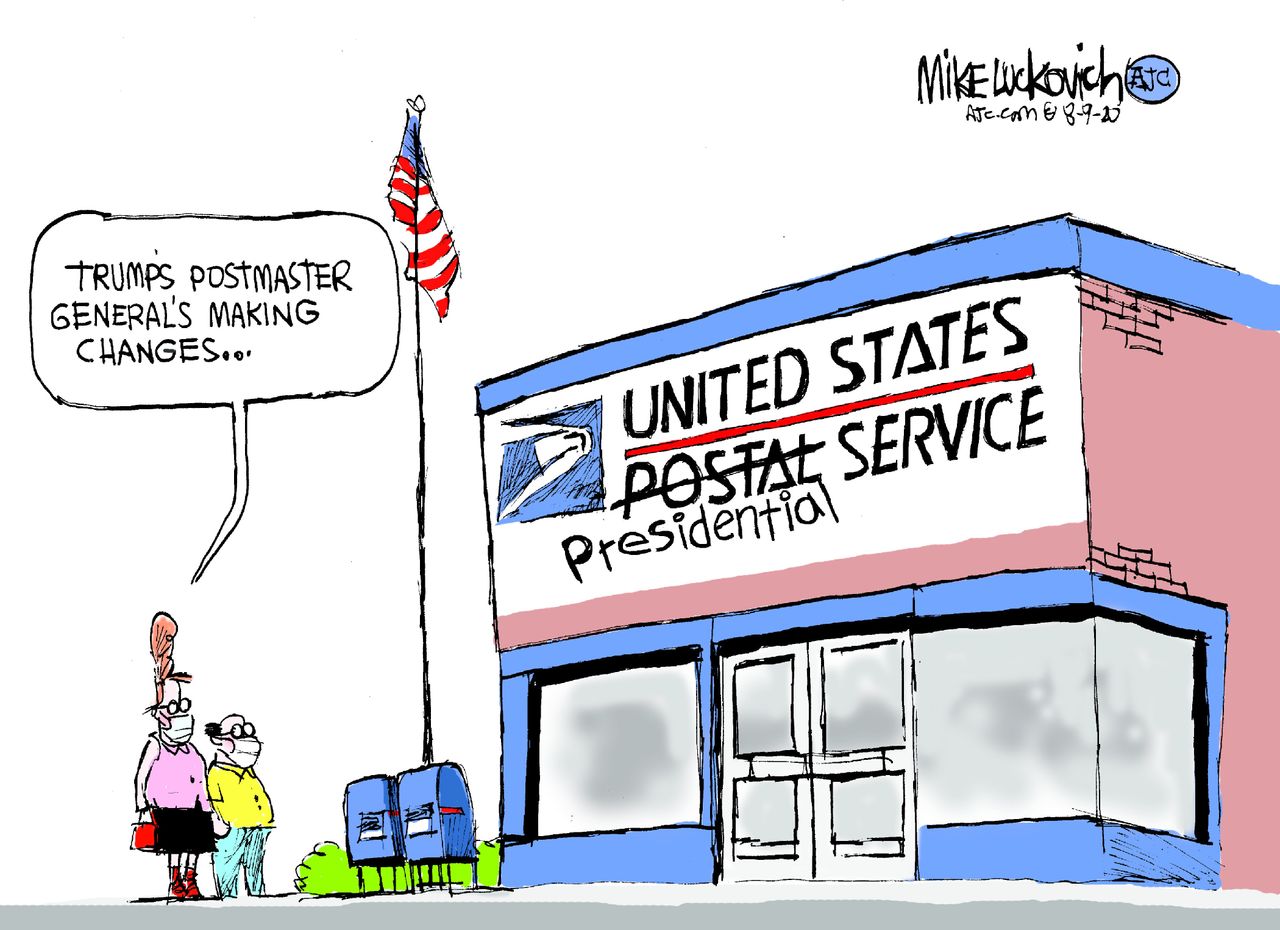 Political Cartoon U.S. Trump USPS 2020 election