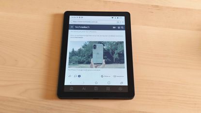 The Bigme B6 Color e-reader on a clean desk surface.