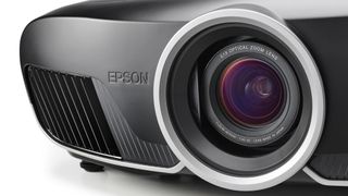A close up of the lens on the Epson EH-TW9400 / Pro Cinema 6050UB projector