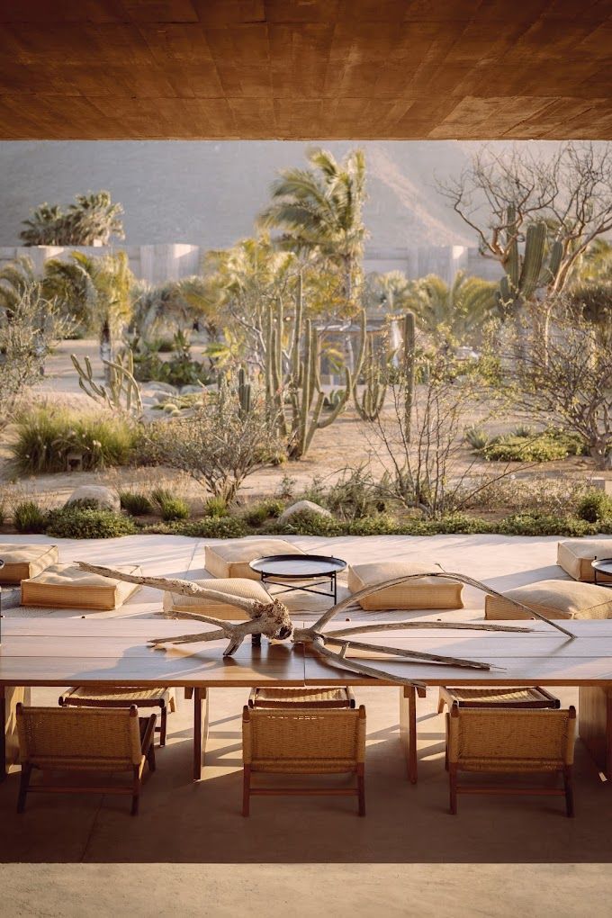 A brutalist building turned luxury hotel.