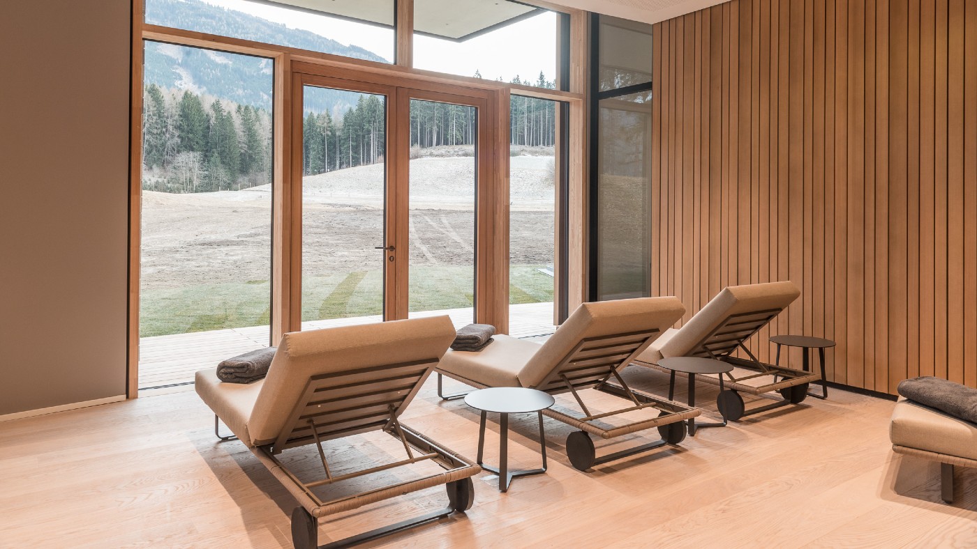 Relax on the loungers and take in the views