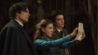 Henry Cavill, Millie Bobby Brown, and Louis Partridge in Enola Holmes 2