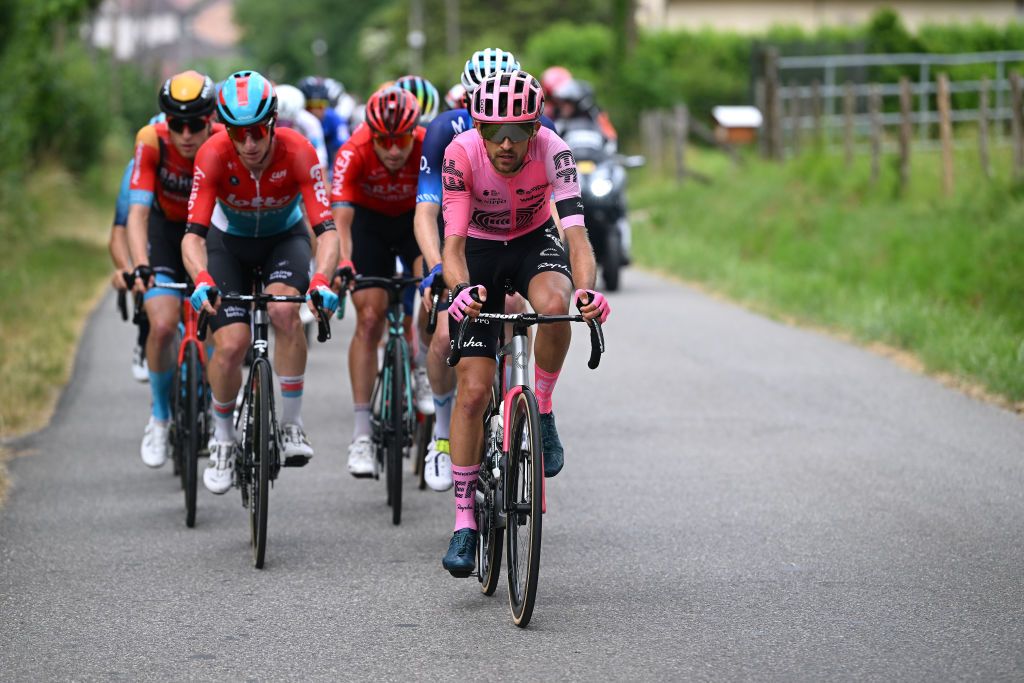 CRESTVOLAND FRANCE JUNE 09 James Shaw of The United Kingdom and Team EF EducationEasyPost competes in the breakaway during the 75th Criterium du Dauphine 2023 Stage 6 a 1702km stage from Nantua to CrestVoland 1218m UCIWT on June 09 2023 in CrestVoland France Photo by Dario BelingheriGetty Images