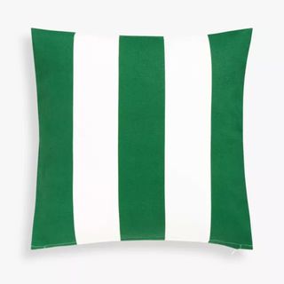 John Lewis ANYDAY Bold Stripe Indoor/Outdoor Cushion, Jadeite