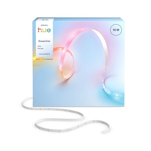Hue Essential 10-Meter Led Strip Light, Rgbic, Vibrant Color and Ambiance, Flexible Indoor Lighting, Easy Installation, App and Voice Control, Works With Alexa, Google Assistant, and Apple Home
