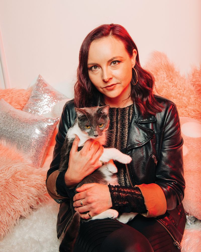 Tara McLeod with a cat