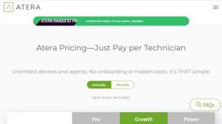 Atera's pricing webpage