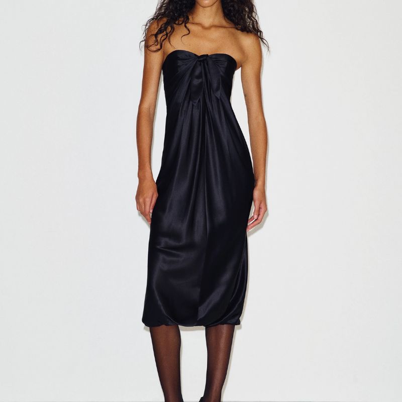 Image of black silk dress