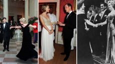 L-R: John Travolta dancing with Princess Diana, Prince William and Taylor Swift, The Queen meeting Marilyn Monroe