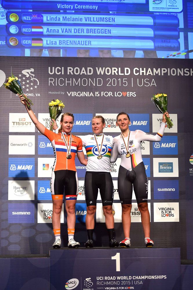 Women's elite TT World Championship podium