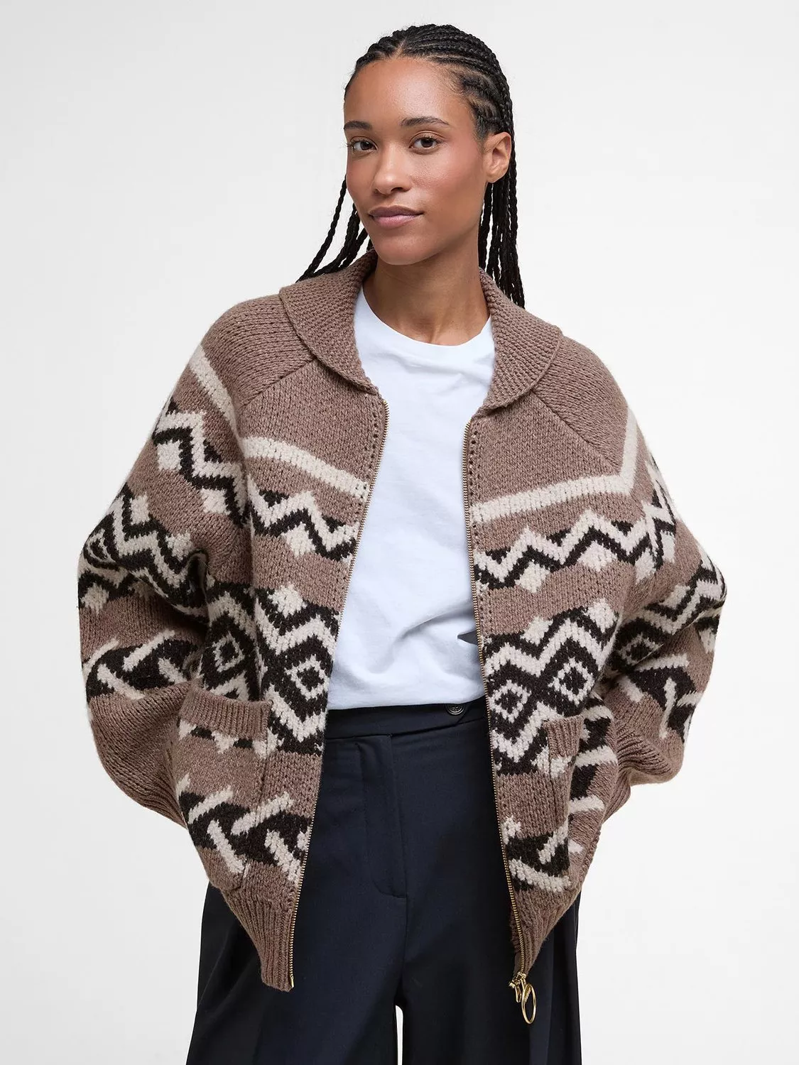 Barbour Klara Fair Isle Knit Cardigan, Multi