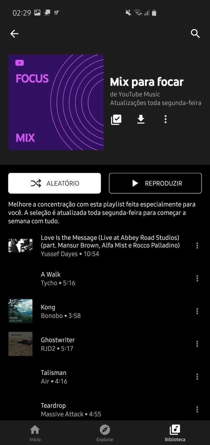 Youtube Music Focus Mix